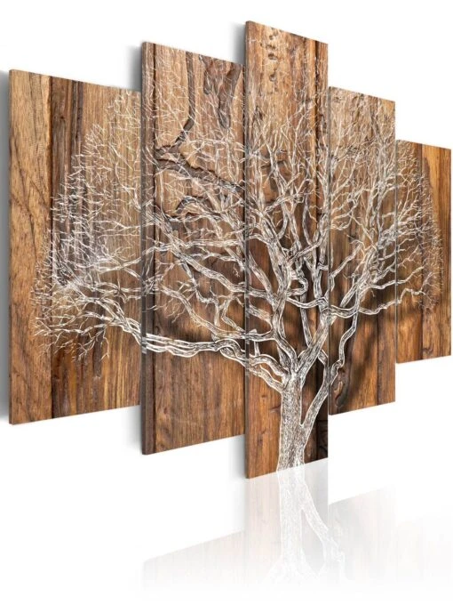 Wandbild Der Baum Der Geschichte In Braun,Weiß – Bild 2