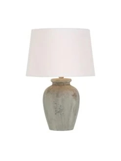 Tischleuchte "Luton" In Weiß/ Grau - (H)45 Cm