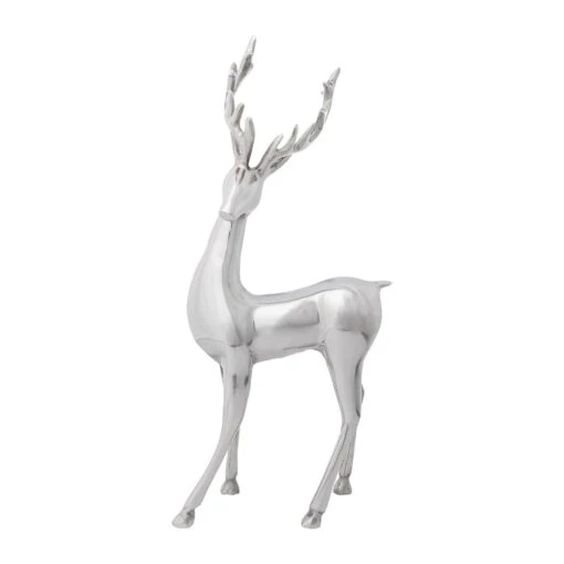 Deko-Figur Hirsch Aus Aluminium In Silber