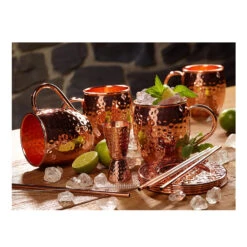 13 Tlg. Set Moscow Mule Kupferbecher Im Hammerschlag-Look 500 Ml In Kupfer -Heimladen echtwerk 13 tlg set moscow mule kupferbecher im hammerschlag look 500 ml in kupfer 2