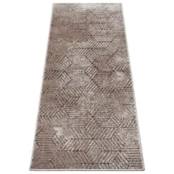 Kurzflor Läufer Polygon Braun Taupe Creme -Heimladen hanse home kurzflor laufer polygon braun taupe creme 3
