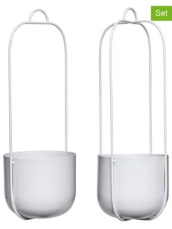 2er-Set: Hängetöpfe In Grau - (H)44 X Ø 16 Cm