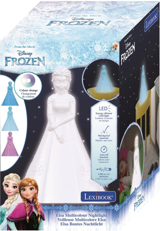 LEXIBOOK 3D Frozen Elsa Design Farbiges Nachtlicht – Bild 3