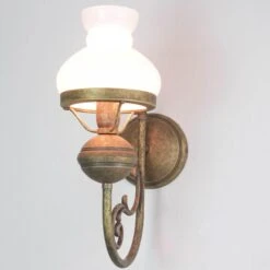 Wandlampe In Bronze Antik Matt Weiß