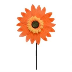 Doppel Windrad Blume In Orange - H: 75cm