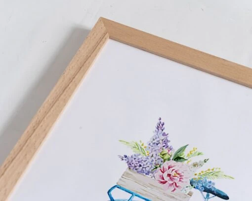 Wandbild " Fahrrad Mit Blumen " In Naturell – Bild 3