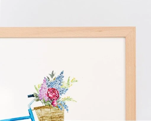 Wandbild " Fahrrad Mit Blumen " In Naturell – Bild 4