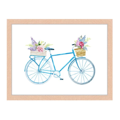 Wandbild " Fahrrad Mit Blumen " In Naturell – Bild 6