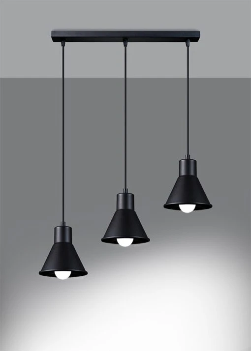 Hängeleuchte MARTINA 3 Schwarz [E27] (L)45cm (B)14cm (H)120cm – Bild 2