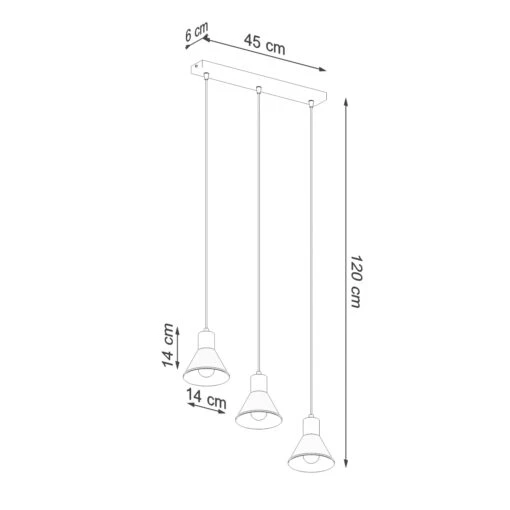 Hängeleuchte MARTINA 3 Schwarz [E27] (L)45cm (B)14cm (H)120cm – Bild 8