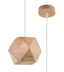 Hängeleuchte VIGE In Natur Holz (L)12cm (B)12cm (H)120cm