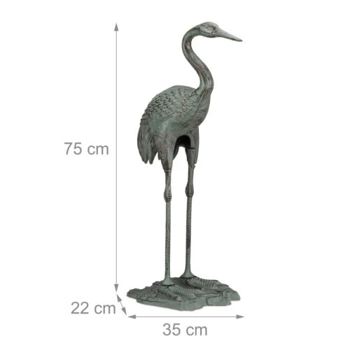 1 X Dekofigur Kranich In Grün - (H)75 Cm – Bild 3
