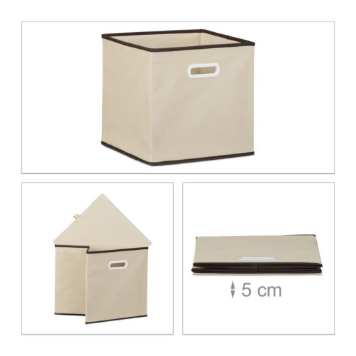 10x Faltbox In Beige - (B)30 X (H)30 X (T)30 Cm – Bild 4