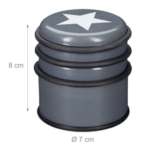 10x Türstopper In Dunkelgrau - Ø 8 Cm – Bild 4