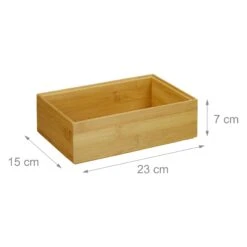 1x Bambus-Ordnungsbox In Natur - (B)23 X (H)7 X (T)15 Cm -Heimladen relaxdays 1x bambus ordnungsbox in natur b 23 x h 7 x t 15 cm 3