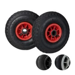 2x Sackkarrenrad 3.00 4 In Schwarz Rot