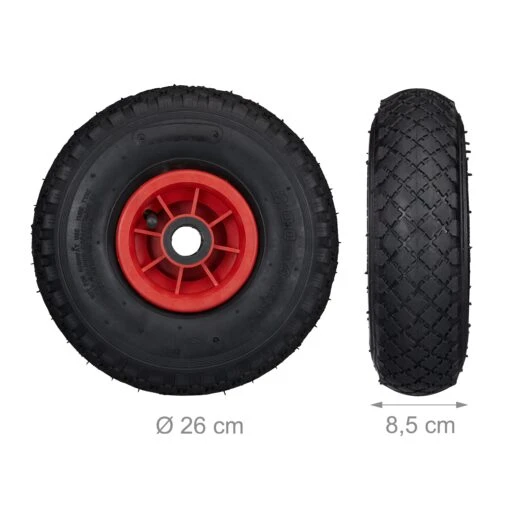 2x Sackkarrenrad 3.00 4 In Schwarz Rot – Bild 4