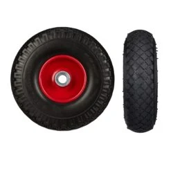 2x Sackkarrenrad "PU" In Schwarz/ Rot - 3.00-4