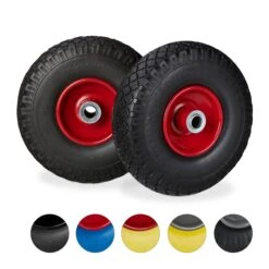 2x Sackkarrenrad "PU" In Schwarz/ Rot - 3.00-4 -Heimladen relaxdays 2x sackkarrenrad pu in schwarz rot 3 00 4 7