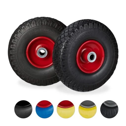 2x Sackkarrenrad "PU" In Schwarz/ Rot - 3.00-4 – Bild 8