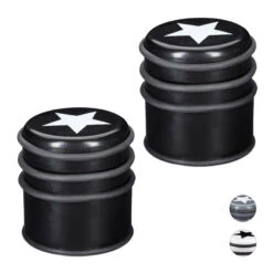 2x Türstopper In Schwarz - Ø 8 Cm