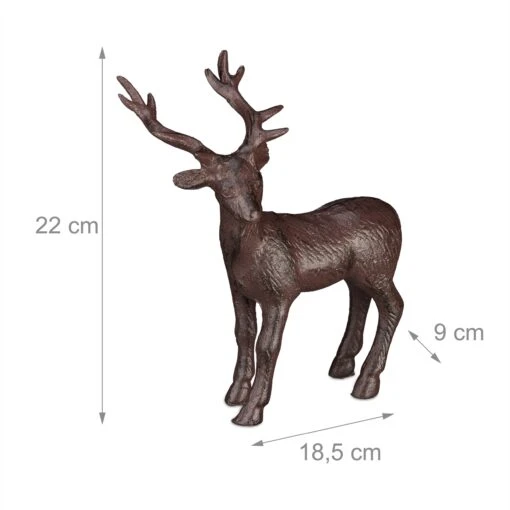 3 X Hirsch Figur "stehend" In Braun – Bild 4