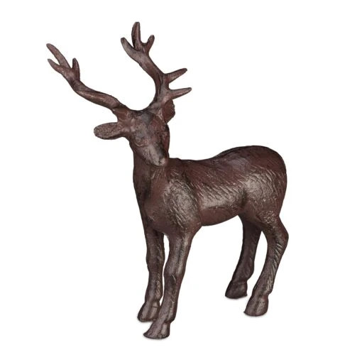 3 X Hirsch Figur "stehend" In Braun