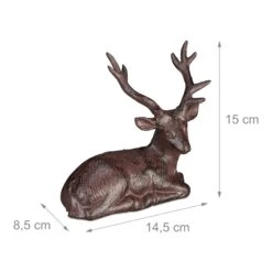 4 X Hirsch Figur "sitzend" In Braun -Heimladen relaxdays 4 x hirsch figur sitzend in braun 3