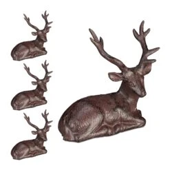 4 X Hirsch Figur "sitzend" In Braun -Heimladen relaxdays 4 x hirsch figur sitzend in braun 7