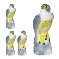 4x Vogelschreck "Falke" In Grau