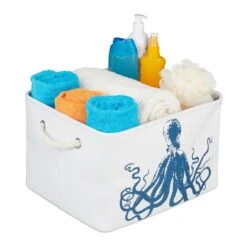 Aufbewahrungskorb "Oktopus" In Weiß/ Blau - (B)36,5 X (H)23,5 X (T)31,5 Cm -Heimladen relaxdays aufbewahrungskorb oktopus in weiss blau b 36 5 x h 23 5 x t 31 5 cm 7