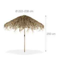 Bast Sonnenschirm In Natur - (H)250 X Ø 222 - 238 Cm -Heimladen relaxdays bast sonnenschirm in natur h 250 x o 222 238 cm 3