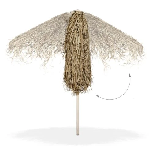 Bast Sonnenschirm In Natur - (H)250 X Ø 222 - 238 Cm – Bild 6