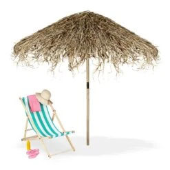 Bast Sonnenschirm In Natur - (H)250 X Ø 222 - 238 Cm -Heimladen relaxdays bast sonnenschirm in natur h 250 x o 222 238 cm 7