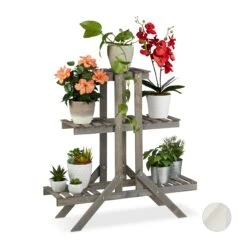 Blumentreppe In Grau - (B)83 X (H)83 X (T)28 Cm -Heimladen relaxdays blumentreppe in grau b 83 x h 83 x t 28 cm 7