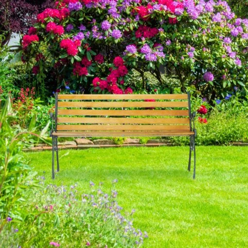 Gartenbank In Natur - (B)126 X (H)73,5 X (T)52,5 Cm – Bild 2
