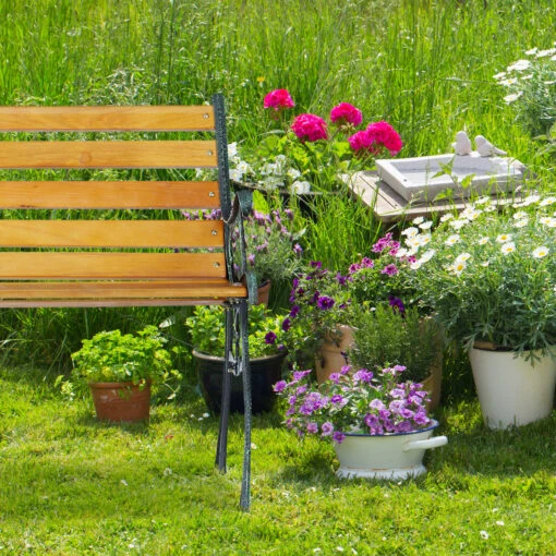 Gartenbank In Natur - (B)126 X (H)73,5 X (T)52,5 Cm – Bild 3