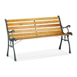 Gartenbank In Natur - (B)126 X (H)73,5 X (T)52,5 Cm
