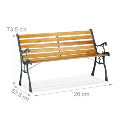Gartenbank In Natur - (B)126 X (H)73,5 X (T)52,5 Cm -Heimladen relaxdays gartenbank in natur b 126 x h 73 5 x t 52 5 cm 3