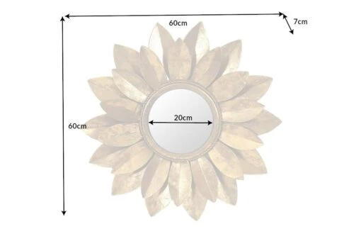 Wandspiegel SUNFLOWER In Gold - 60 X 60 X 7cm – Bild 8