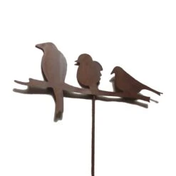 Gartenstecker Rost Vögel In Braun